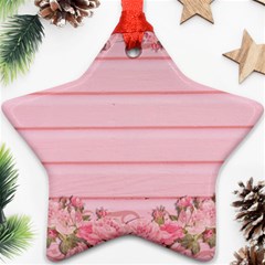 Pink Peony Outline Romantic Star Ornament (Two Sides)