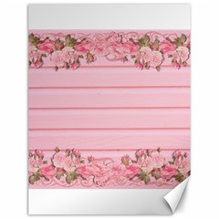 Pink Peony Outline Romantic Canvas 12  x 16  