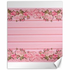 Pink Peony Outline Romantic Canvas 16  x 20  