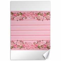 Pink Peony Outline Romantic Canvas 20  X 30   by Simbadda