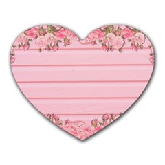 Pink Peony Outline Romantic Heart Mousepads