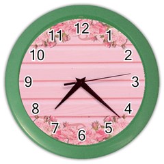 Pink Peony Outline Romantic Color Wall Clocks