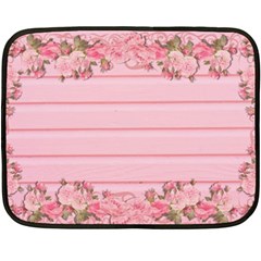 Pink Peony Outline Romantic Fleece Blanket (Mini)