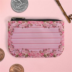 Pink Peony Outline Romantic Mini Coin Purses