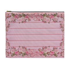 Pink Peony Outline Romantic Cosmetic Bag (XL)