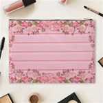 Pink Peony Outline Romantic Cosmetic Bag (XL) Back