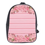 Pink Peony Outline Romantic School Bags(Large)  Front