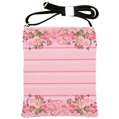 Pink Peony Outline Romantic Shoulder Sling Bags