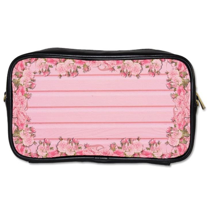 Pink Peony Outline Romantic Toiletries Bags 2-Side