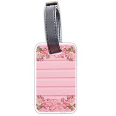 Pink Peony Outline Romantic Luggage Tags (One Side) 