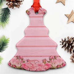 Pink Peony Outline Romantic Ornament (Christmas Tree) 