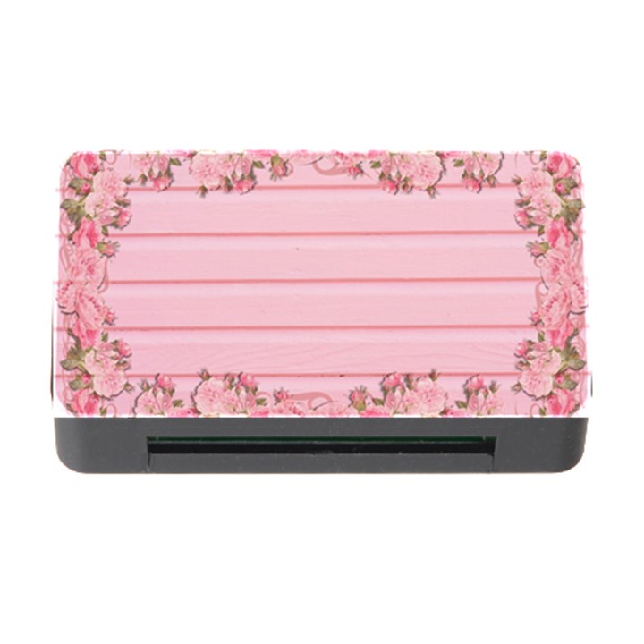 Pink Peony Outline Romantic Memory Card Reader with CF