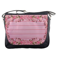 Pink Peony Outline Romantic Messenger Bags