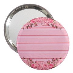 Pink Peony Outline Romantic 3  Handbag Mirrors by Simbadda