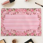 Pink Peony Outline Romantic Cosmetic Bag (XXL)  Front