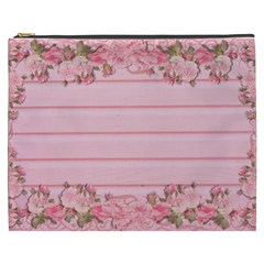 Pink Peony Outline Romantic Cosmetic Bag (XXXL) 