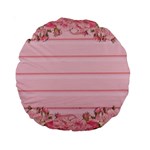 Pink Peony Outline Romantic Standard 15  Premium Round Cushions Front