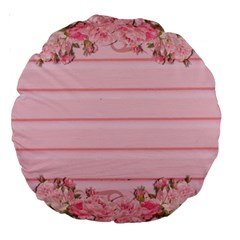 Pink Peony Outline Romantic Large 18  Premium Round Cushions