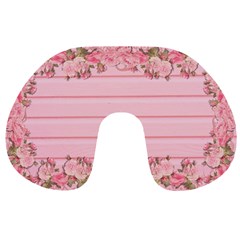 Pink Peony Outline Romantic Travel Neck Pillows