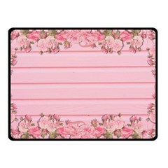 Pink Peony Outline Romantic Double Sided Fleece Blanket (small)  by Simbadda