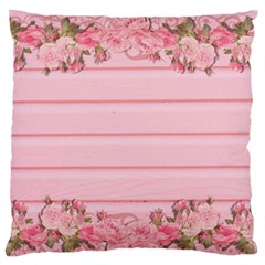 Pink Peony Outline Romantic Standard Flano Cushion Case (two Sides) by Simbadda