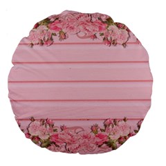 Pink Peony Outline Romantic Large 18  Premium Flano Round Cushions