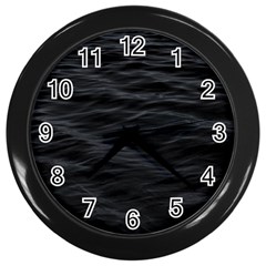 Dark Lake Ocean Pattern River Sea Wall Clocks (black) by Simbadda