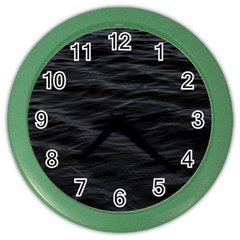 Dark Lake Ocean Pattern River Sea Color Wall Clocks by Simbadda