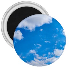 Sky Blue Clouds Nature Amazing 3  Magnets by Simbadda