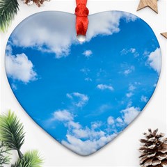 Sky Blue Clouds Nature Amazing Ornament (heart)