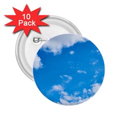 Sky Blue Clouds Nature Amazing 2 25  Buttons (10 Pack)  by Simbadda