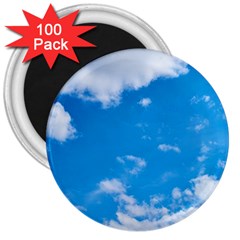 Sky Blue Clouds Nature Amazing 3  Magnets (100 Pack) by Simbadda