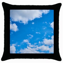 Sky Blue Clouds Nature Amazing Throw Pillow Case (black) by Simbadda