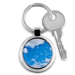 Sky Blue Clouds Nature Amazing Key Chains (round)  by Simbadda