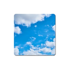 Sky Blue Clouds Nature Amazing Square Magnet by Simbadda