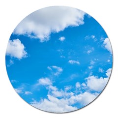 Sky Blue Clouds Nature Amazing Magnet 5  (round) by Simbadda