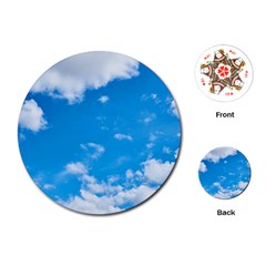 Sky Blue Clouds Nature Amazing Playing Cards (round) 