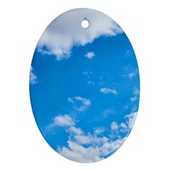 Sky Blue Clouds Nature Amazing Oval Ornament (two Sides)