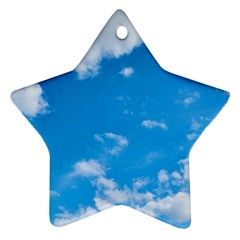 Sky Blue Clouds Nature Amazing Star Ornament (two Sides) by Simbadda