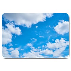 Sky Blue Clouds Nature Amazing Large Doormat  by Simbadda