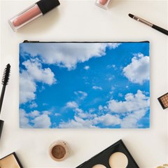 Sky Blue Clouds Nature Amazing Cosmetic Bag (large)  by Simbadda