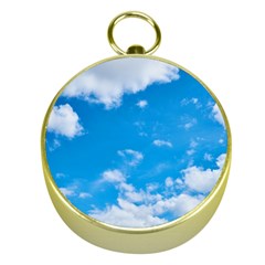 Sky Blue Clouds Nature Amazing Gold Compasses by Simbadda