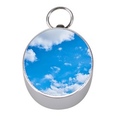 Sky Blue Clouds Nature Amazing Mini Silver Compasses