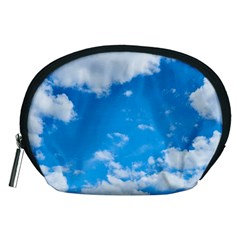 Sky Blue Clouds Nature Amazing Accessory Pouches (medium)  by Simbadda