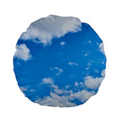 Sky Blue Clouds Nature Amazing Standard 15  Premium Flano Round Cushions