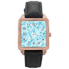 Pattern Rose Gold Leather Watch  by Valentinaart