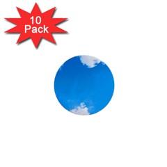 Sky Clouds Blue White Weather Air 1  Mini Buttons (10 Pack)  by Simbadda