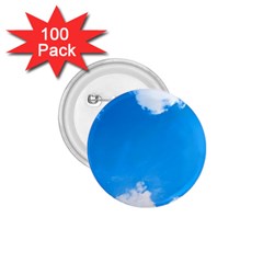 Sky Clouds Blue White Weather Air 1 75  Buttons (100 Pack)  by Simbadda