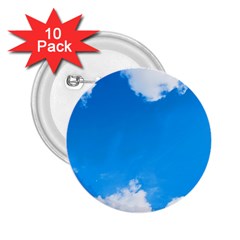 Sky Clouds Blue White Weather Air 2 25  Buttons (10 Pack)  by Simbadda