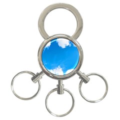 Sky Clouds Blue White Weather Air 3-ring Key Chains by Simbadda